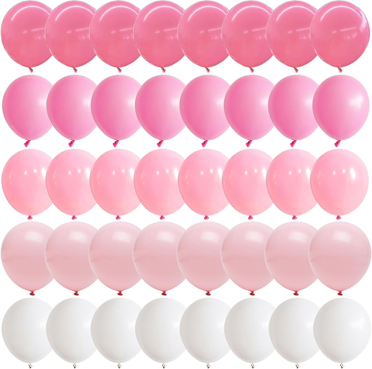Pink and White Balloons, Pack of 60PCS Dusty Light Pastel Pink White Bow Balloon, Baby Pink Latex Balloon for Girls Women Kitty Birthday Wedding Bridal Baby Shower Cat Theme Party Decorations Supplies