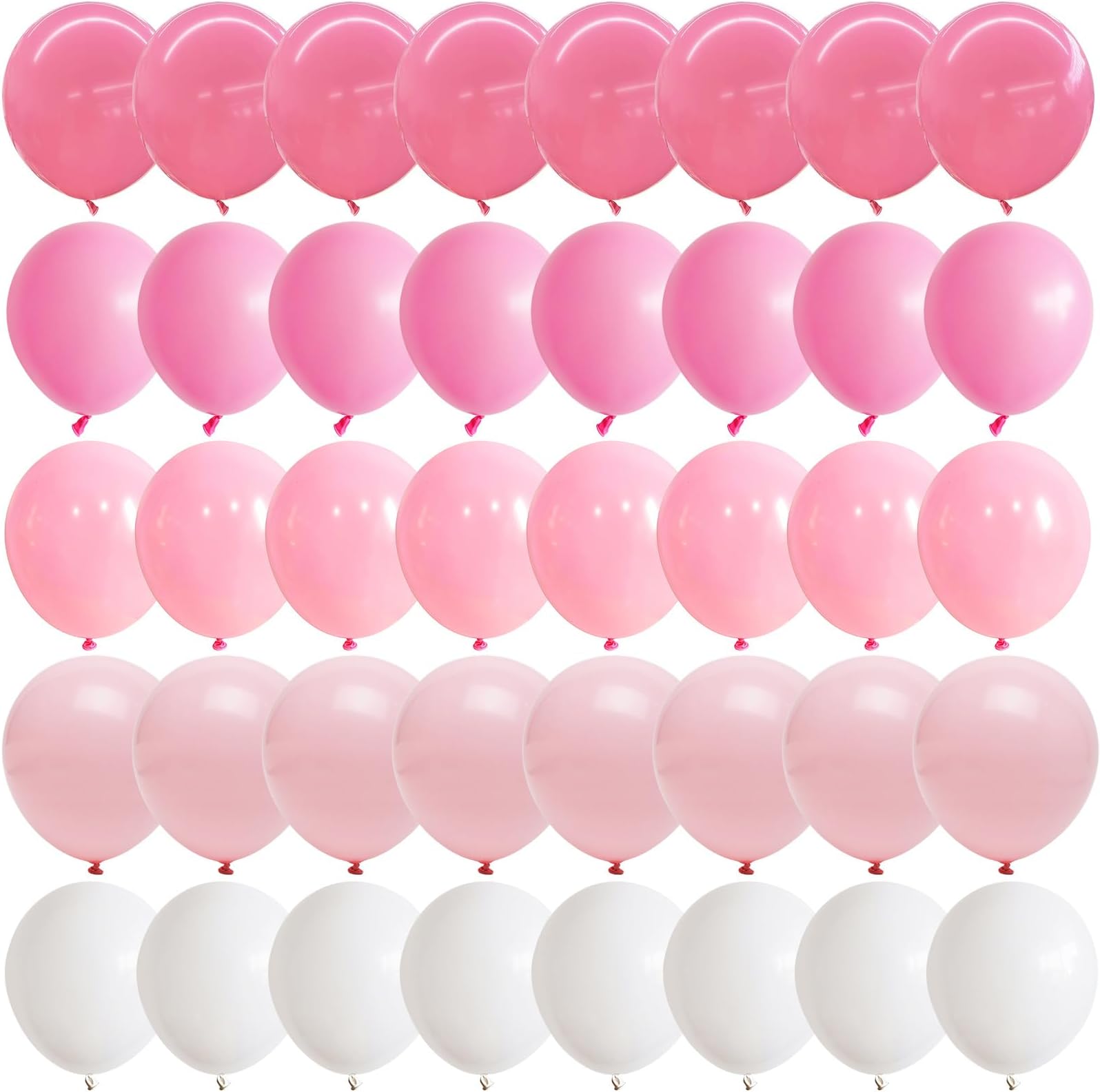 Pink and White Balloons, Pack of 60PCS Dusty Light Pastel Pink White Bow Balloon, Baby Pink Latex Balloon for Girls Women Kitty Birthday Wedding Bridal Baby Shower Cat Theme Party Decorations Supplies