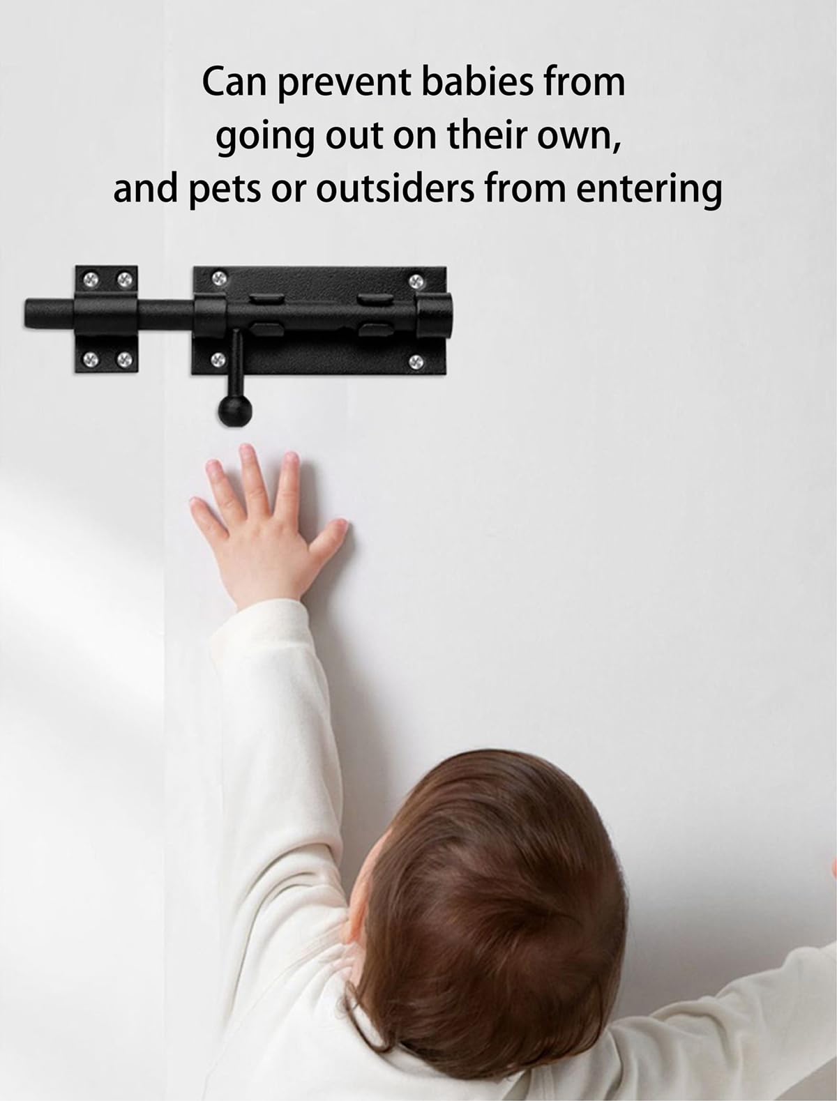Cerradura de puerta de entrada sin llave, cerradura de metal de seguridad para puerta, pestillos deslizantes resistentes para puertas al aire libre, con herrajes para agujeros de candado, para vallas