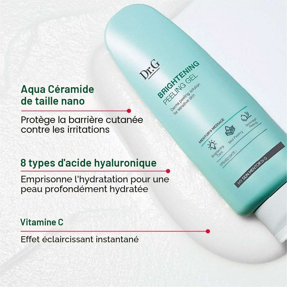 Dr.G Soin exfoliant doux sans irritation de la peau.