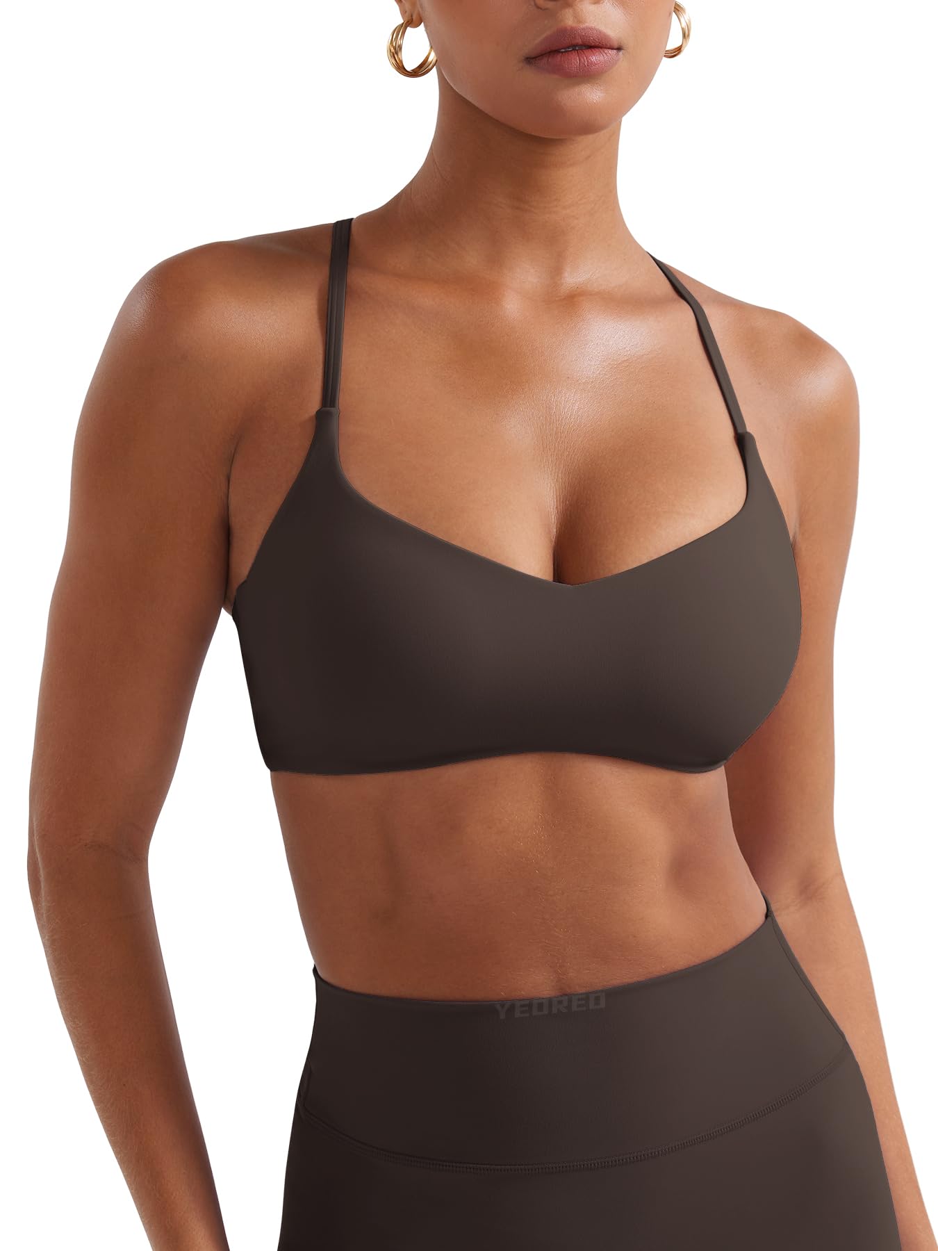 YEOREO Y Rückenträger BHS Damen Push Up Sport BH Gepolstert Fitness Medium Impact Yoga Tops mit Verstellbaren Rückenriemen Workout Gym Bra