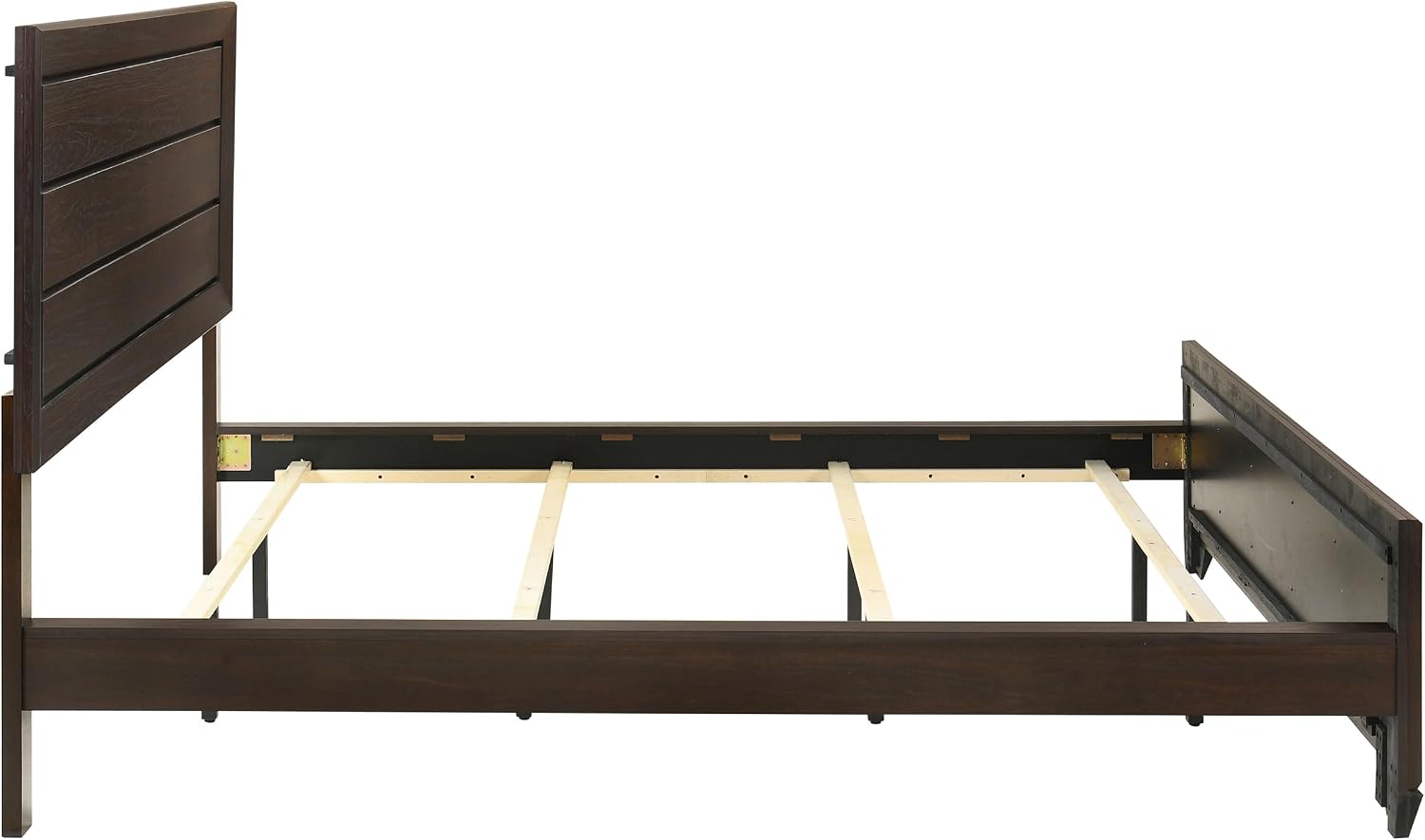 Coaster Home Furnishings - Kauffman - Wood - California King Panel Bed with Horizontal Planked Headboard, Recessed Grooves, and Tapered Feet - Bedroom - Dark Cocoa - 204391KW