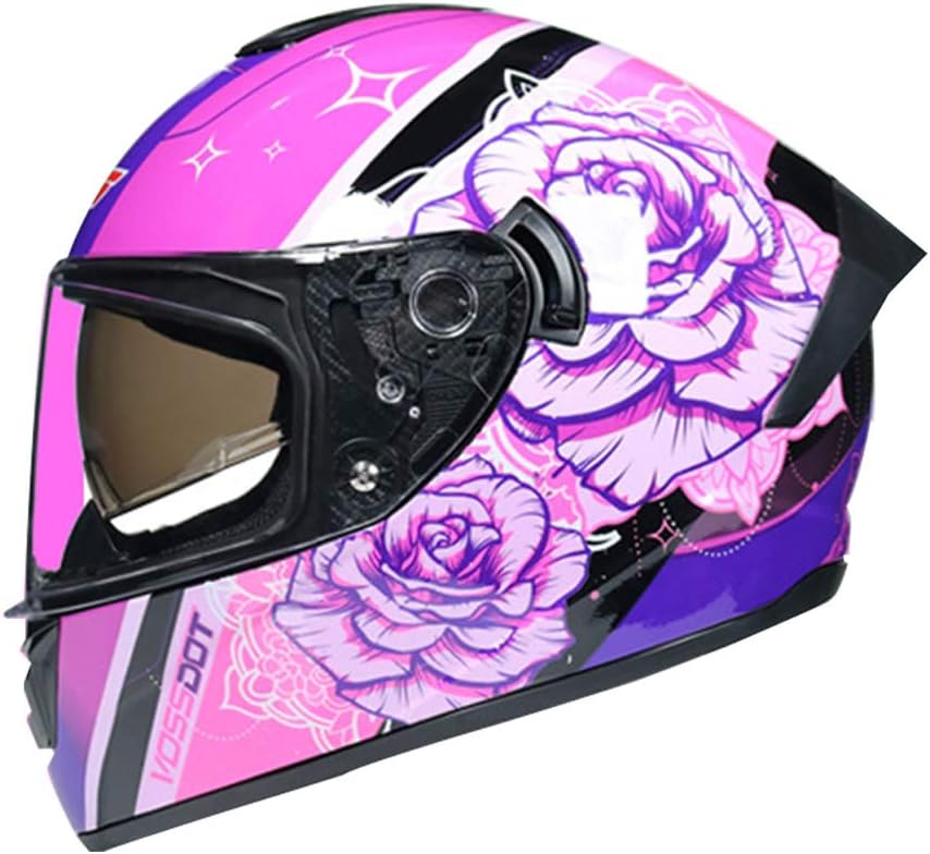 Full Face Motorcycle Helmet DOT Approved Motorbike Moped Street Bike Racing Crash Helmet, Men and Women