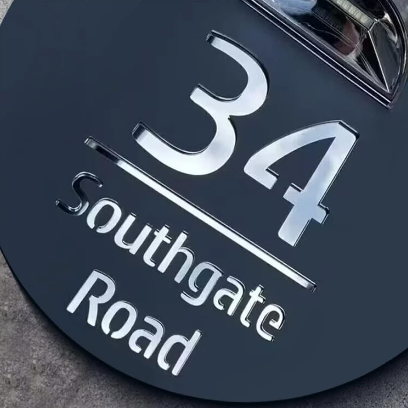 KRUIJHEU Customized Round House Number Outdoor Address Sign House Signs Solar LED Solar Numbers Street Names Plate Modern Doors Plaque (8inch)