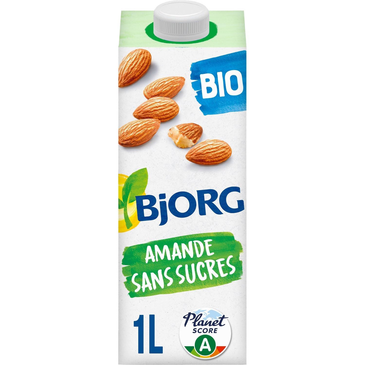 Boisson Végétale bio Lait d'amande sans sucres BJORG - La brique de 1 L Lot De 4 - Par Lot