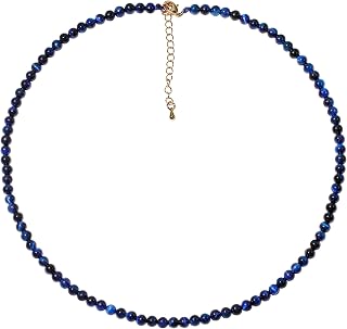 Simple 4mm Gemstones and Crystals Choker Necklace Unisex 16"-18"