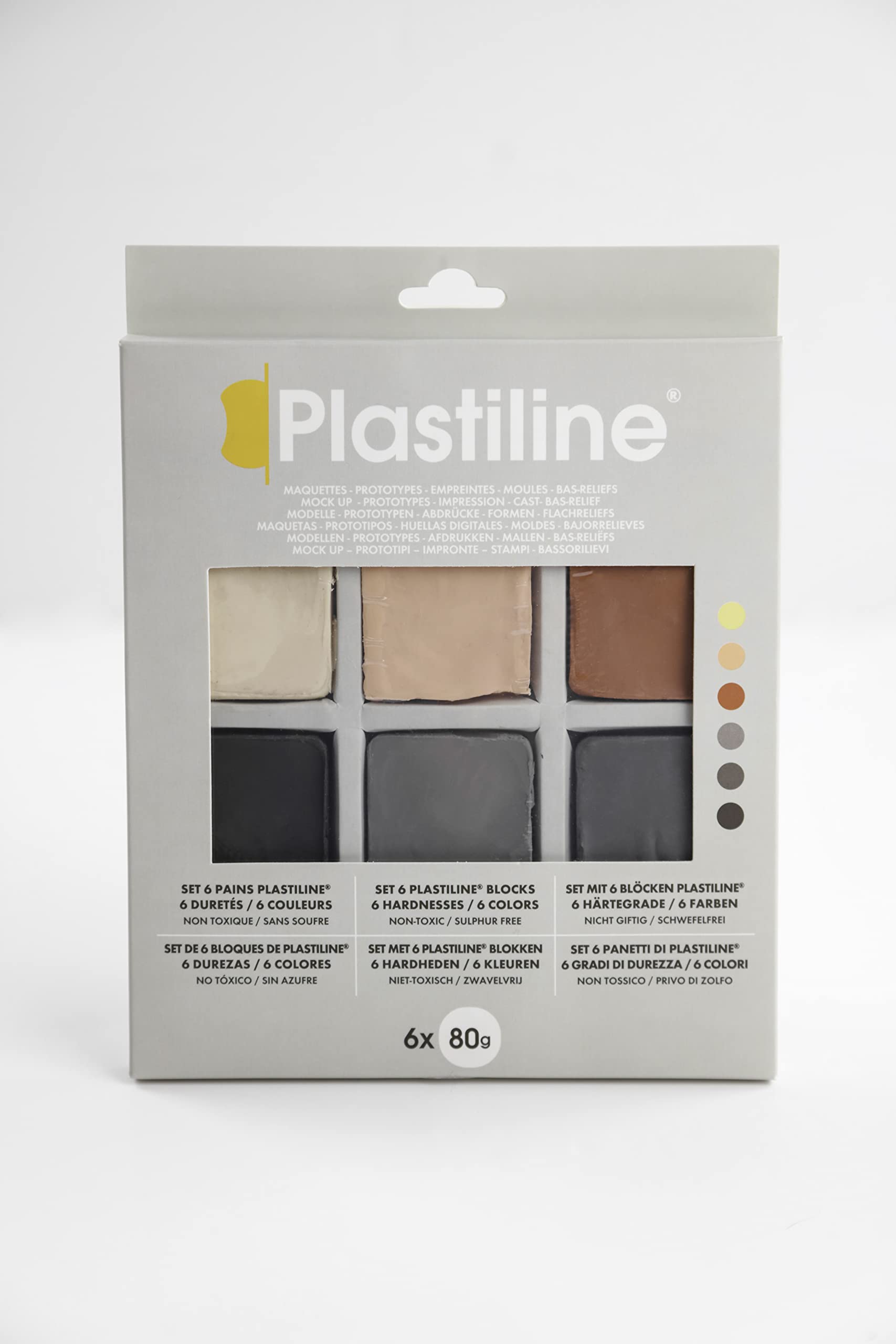 Plastiline 8000T - Sample box of 6 Plastiline bars of 80g each