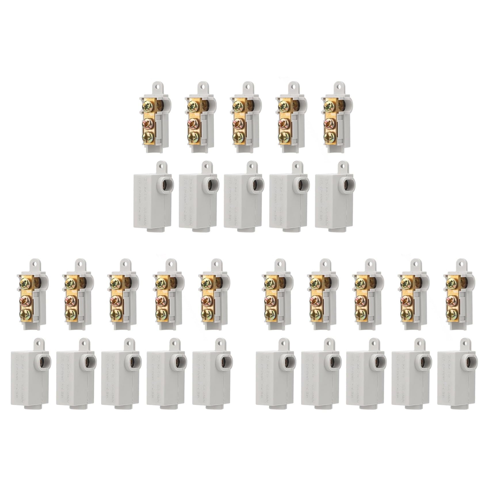 Kit de 30 Tuercas para Conectores de Cables Tipo T de Calibre 6 AWG, Terminal de Conexión de Cableado Rápido de 80 A, Conector Rápido de Empalme