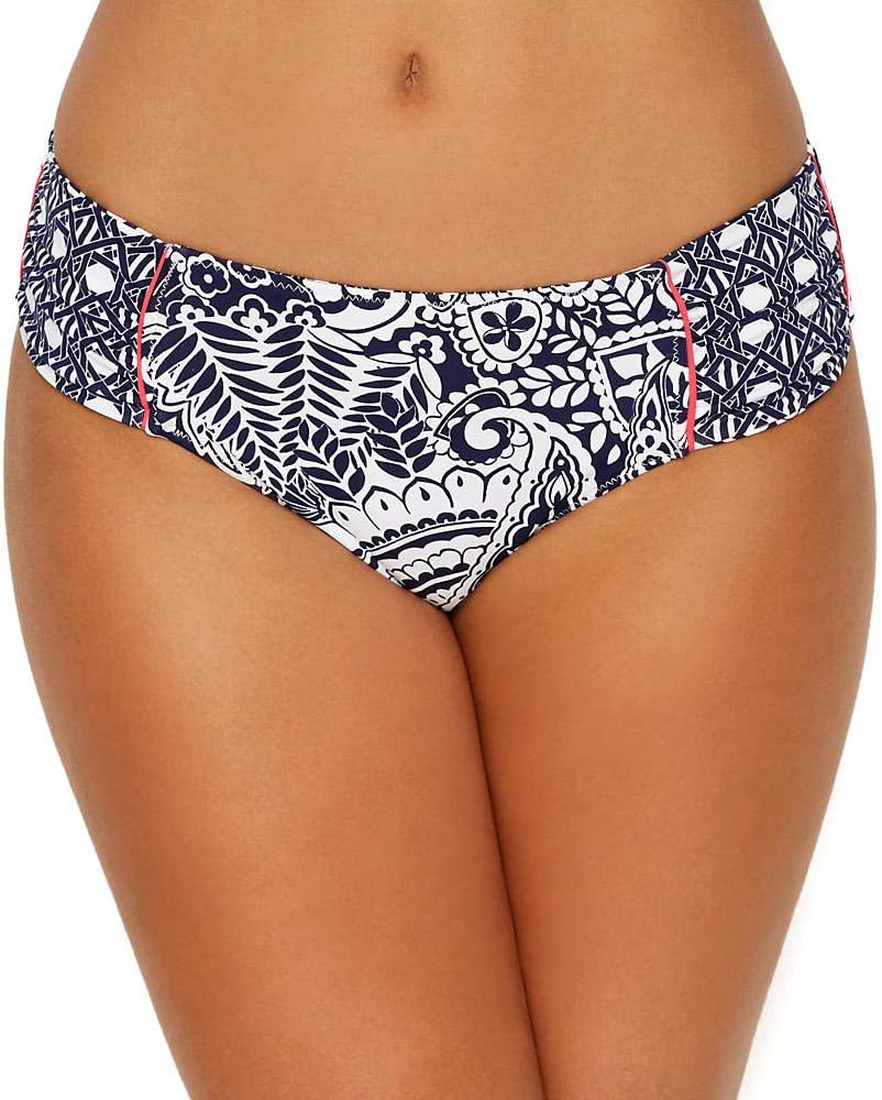 Tommy Bahama Womens Paisley Paradise Reversible High Waist Bikini Bottom Mare Navy SM (US 6-8)