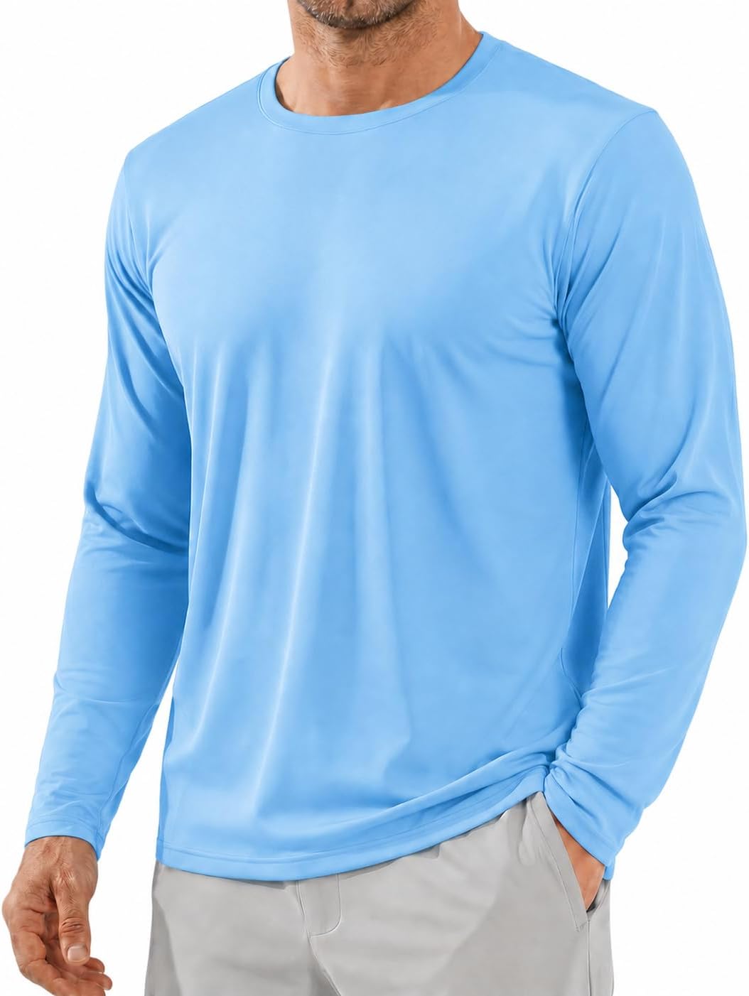 Boladeci Men's UPF 80+ Sun Shirts Long Sleeve Lightweight UV Protection SPF Shirts Rash Guard Swim T-Shirts
