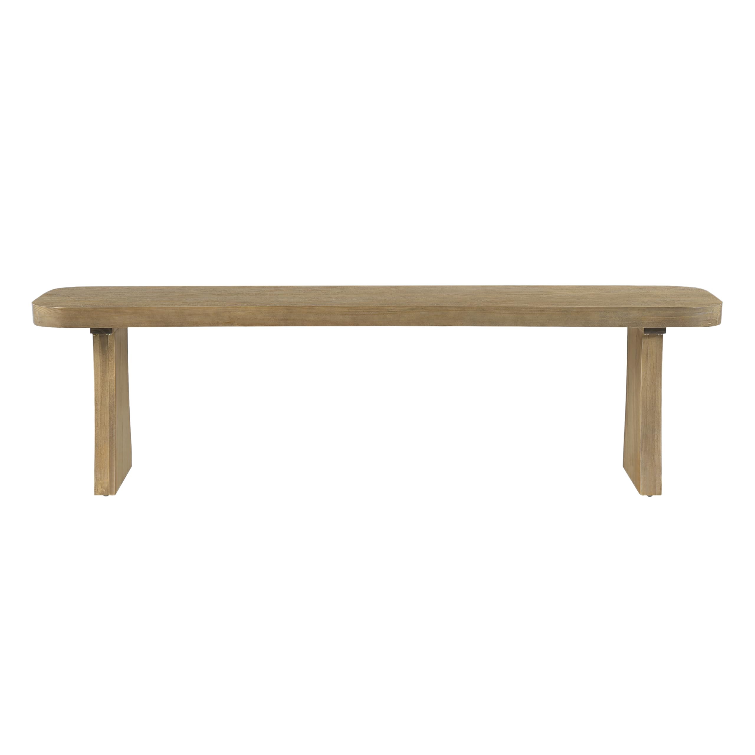 Solid Pine Wood Dining Bench with Flared Trouser Legs, 62.9 Inch Long Seat Supports 3 People, 350 LBS Weight Capacity Indoor Bench for Kitchen, Dining Room & Living Room