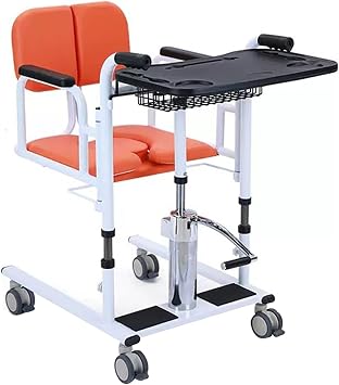 Lift Transfer Chair for Elderly, 180Patient Raizer Lifting Chairs with Portable Potty and Seat Cushion, Adjustable Height for Bedroom Bedside Dining Room Eating Living Room Sofa Null Orange
