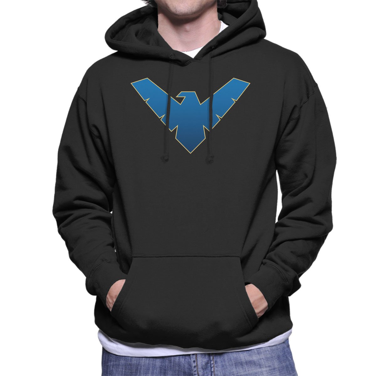 Cloud City 7 Men's Black Nightwing Logo Hooded Sweatshirt