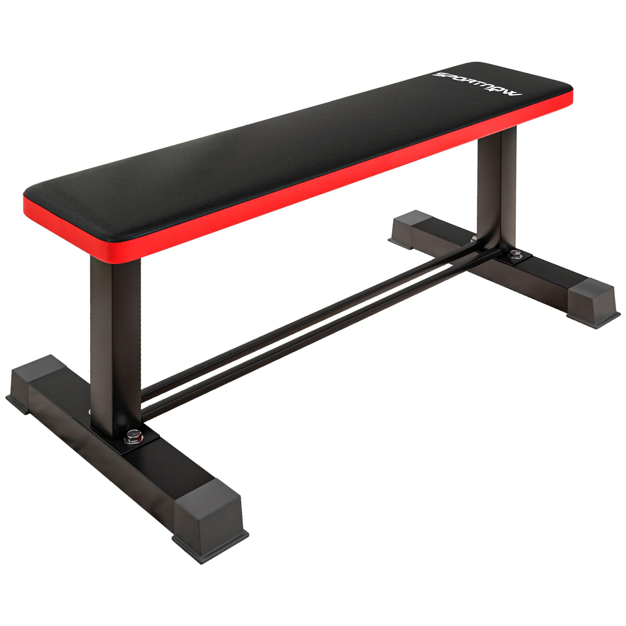 SPORTNOWFlat Weight Bench, Bench Press, Workout Bench with Dumbbell Rack, 300KG Weight Capacity, for Home Gym Weight Lifting Training