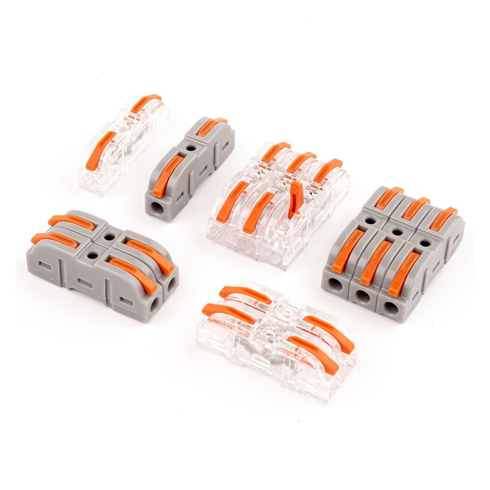 34/100pcs Kit Quick Butt Wire Connector For 28-12 AWG Lever Wire Connectors Compact Spring Crimping Splice Terminals(221T 100PCS-Tool)