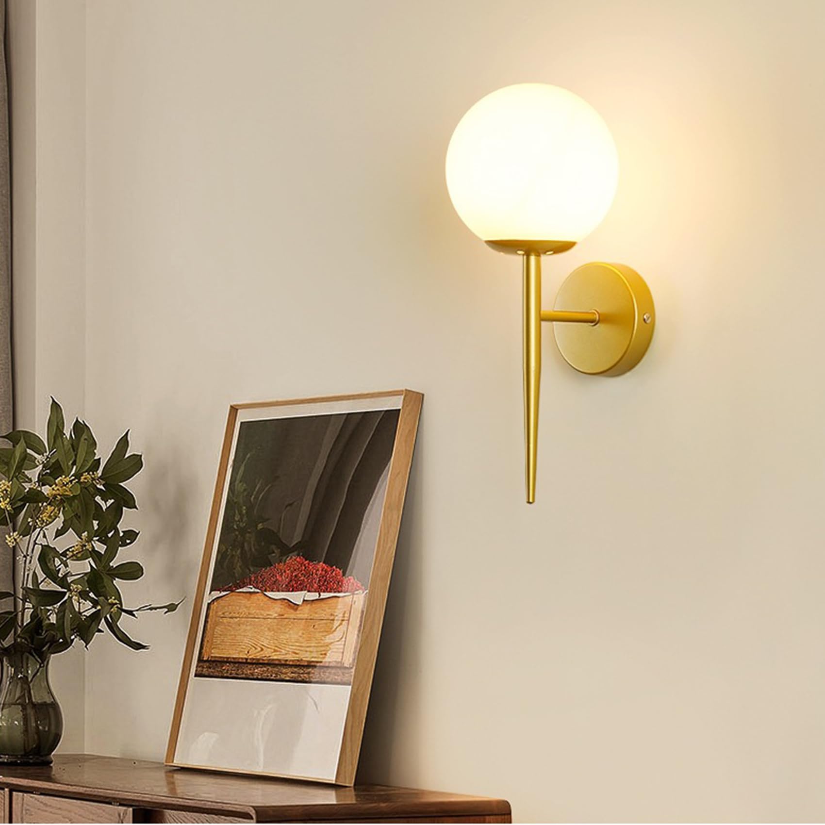 Modernas lámparas de pared doradas, accesorios de iluminación para interiores con pantalla de cristal, lámpara LED de dormitorio, mesita de noche, pasillo y sala de estar