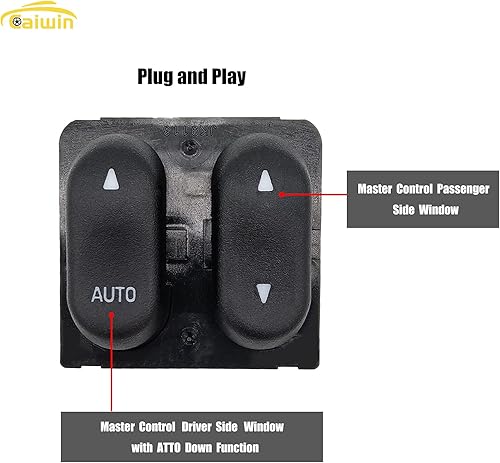 Miniatura 2 de Interruptor de ventana eléctrica principal del lado del conductor compatible con Ford F-150/1999 2000 F250 F350/2001 2002 Ford Lobo 2 puertas Pickup