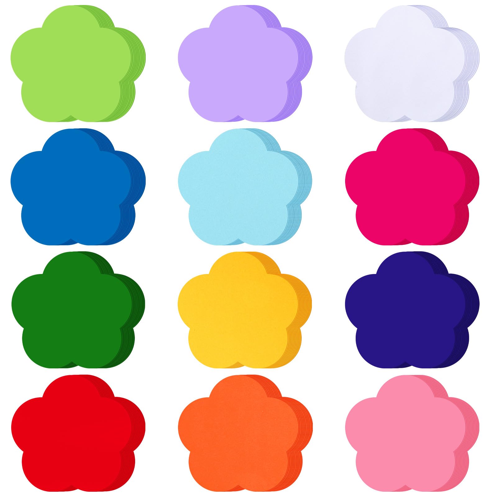 Kisston 360 Pcs Flower Cutouts Paper 3.9 Inch Assorted Color Die Cuts