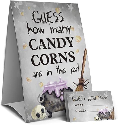 Guess How Many Candy Corns Juego de fiesta de Halloween, suministros de recuerdos de fiesta de Halloween, juego de fiesta de Halloween, dulce o