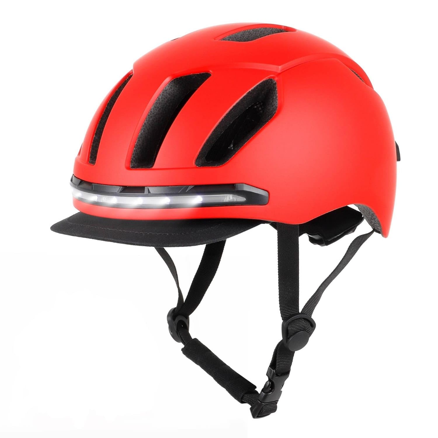 Lighted Smart Riding Helmet with LED Lights Rechargeable Smart Helmet with Controller Control Ventilated Hard-Shell for Scooter Riders, Motorcyclists, Commuters, Daily Commuting, Red-picture-14