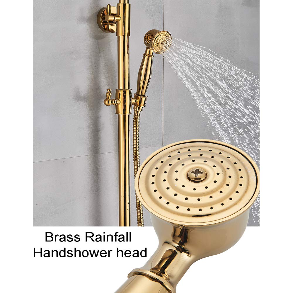 System Prysznicowy Rain Shower Z Baterią Wannową, Ścienny Zestaw Prysznicowy Wysokociśnieniowy Z Deszczownicą I Wielofunkcyjnymi Ręcznymi Słuchawkami Prysznicowymi