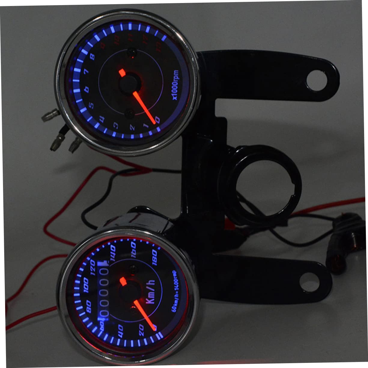 12v Motorcycle Tachometer Led Speedometer Odometer Bracket Gauge for Motorcycles