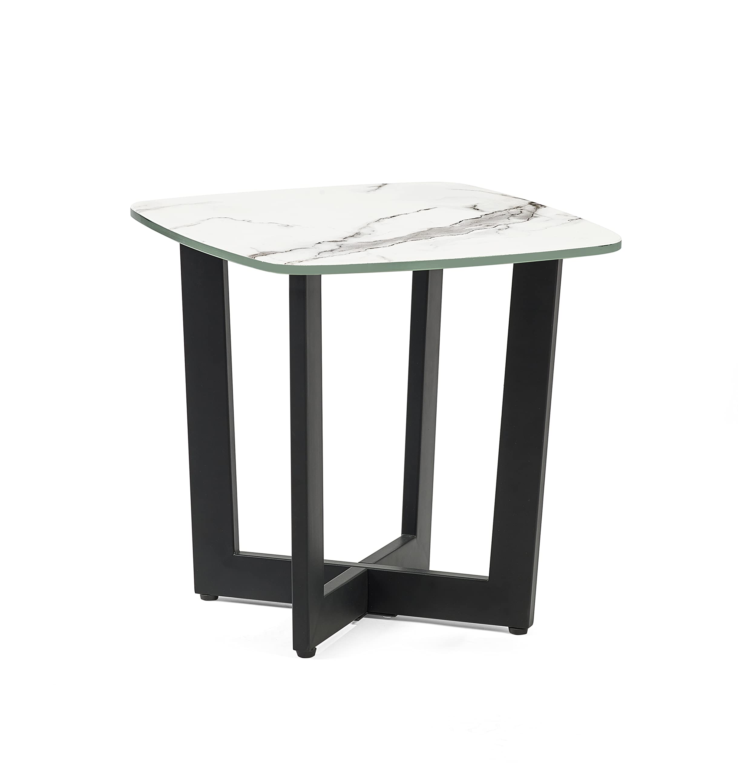 Julian Bowen Olympus Lamp Table, White Marble Effect