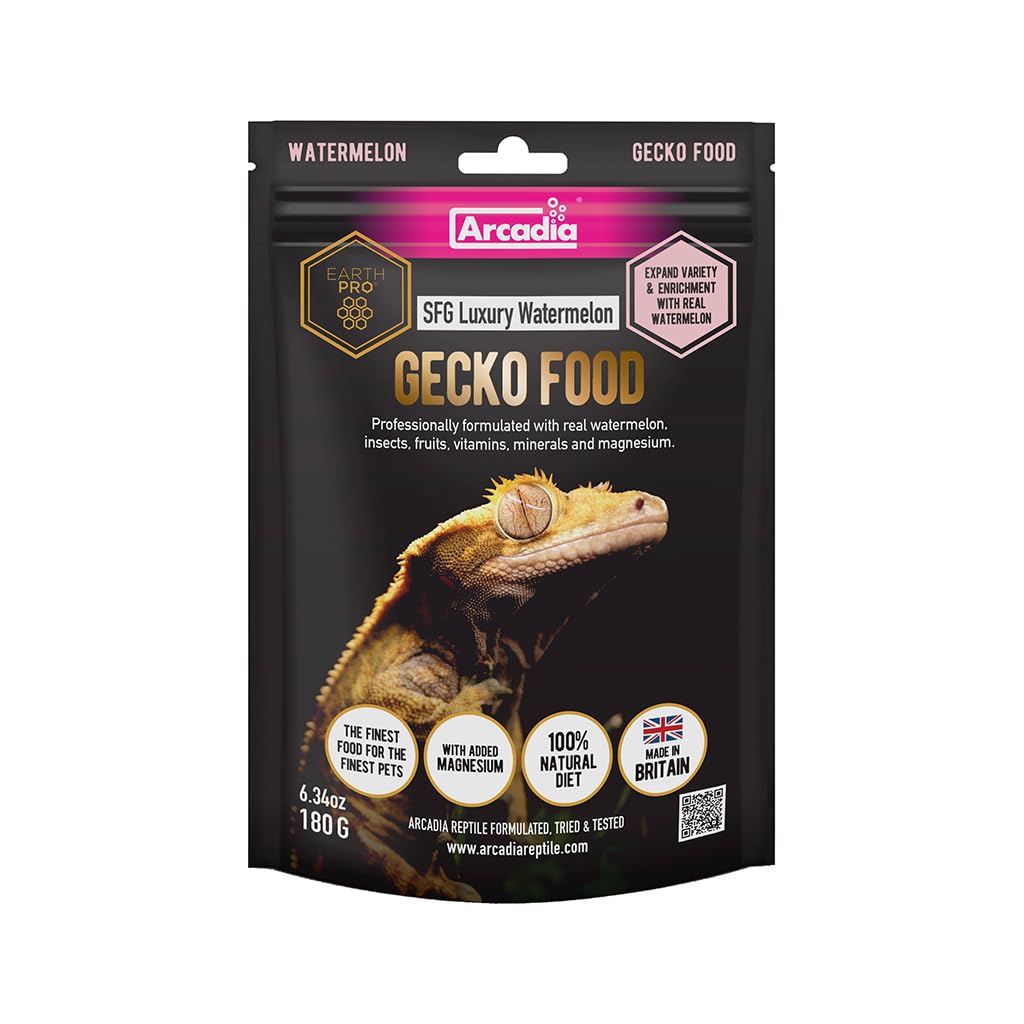 Arcadia EarthPro SFG Crested Gecko Food Complete Diet with Insects, Fruit & Added Magnesium 180g, Luxury Watermelon