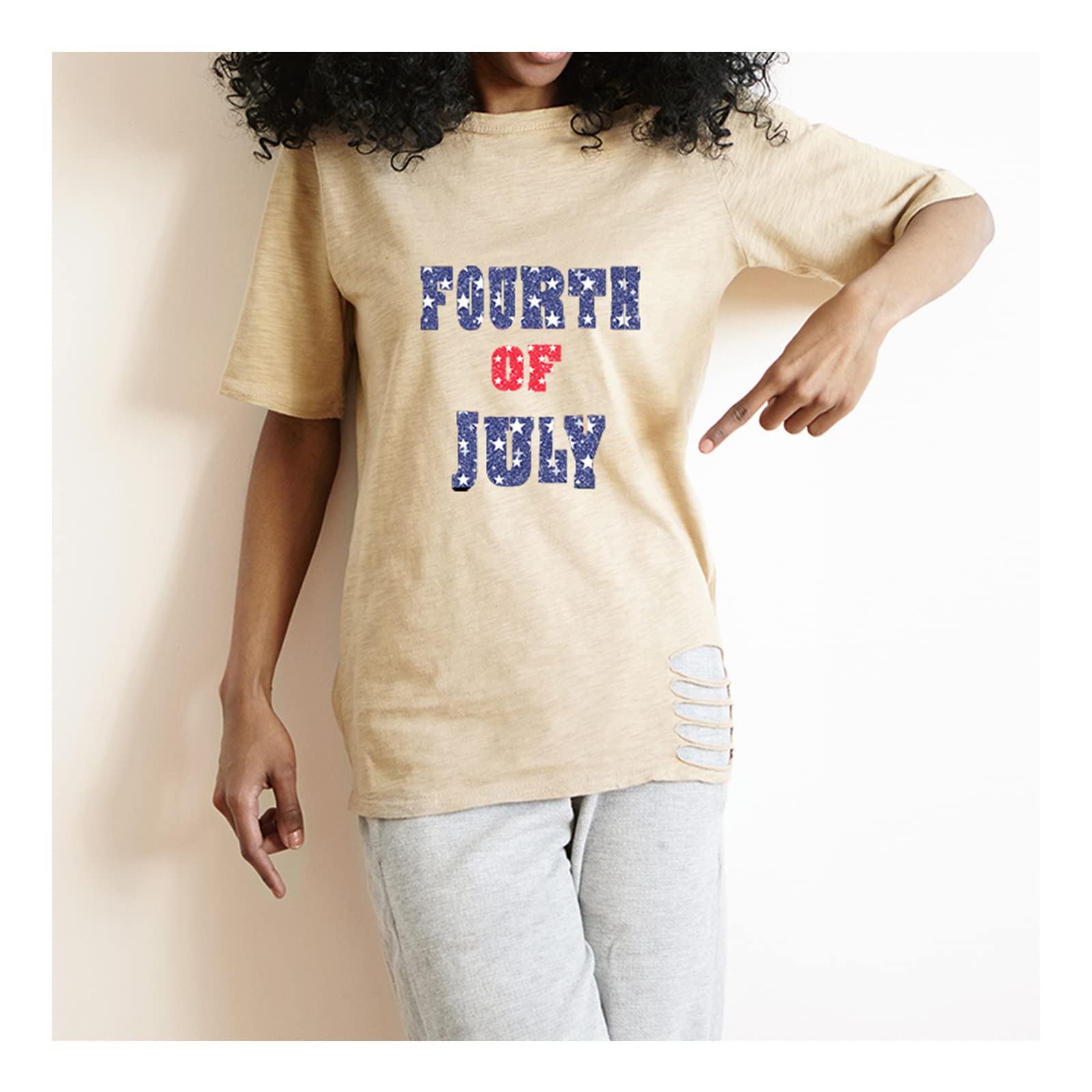 HTV4U Glitter American Theme Patterned Heat Transfer Vinyl (Red and Blue Stars, 12