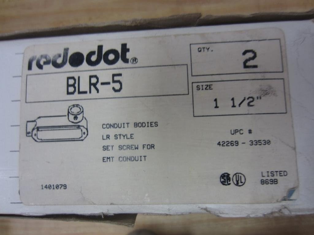 Red Dot BLR-5 Conduit Bodies BLR5 Size:1/2 LR (Pack of 2)