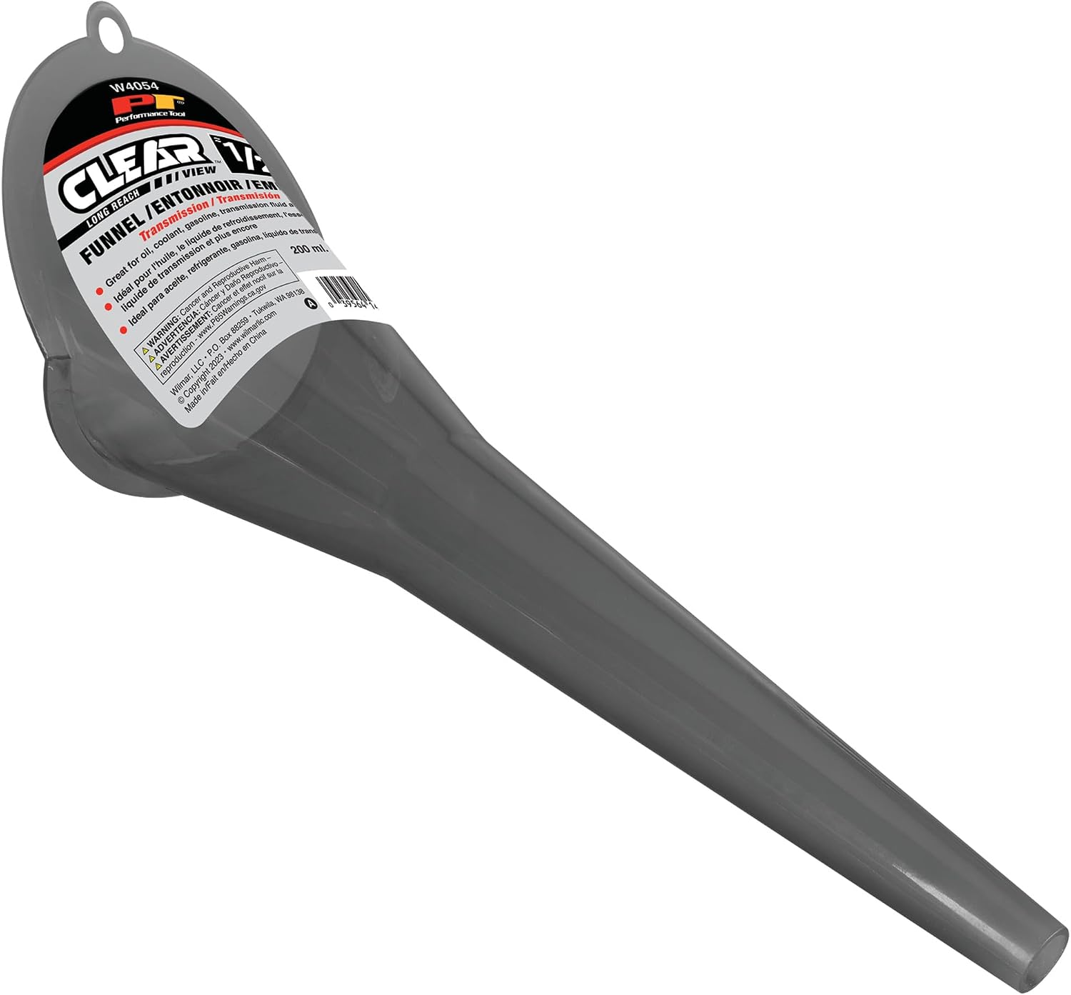 Performance Tool W4054 Clear View Long Reach Funnel - 1/2 Pint, Multi-Purpose Fluid Handling