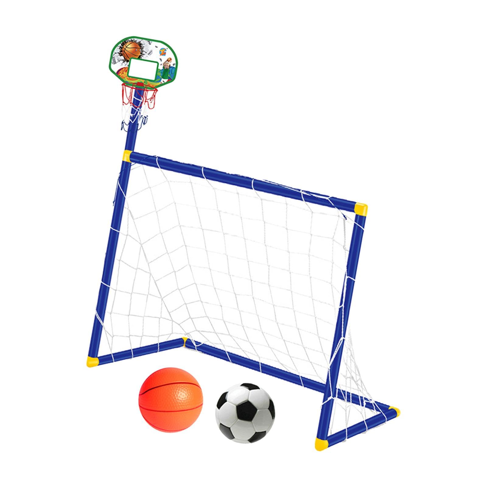 TRENDYNEST Basketball Hoop with Soccer Goal Net 2 in 1 for Backyard Indoor Outdoor Blue | Goals & Nets | Soccer-image-39