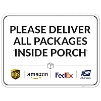 Vista 95 de Letrero de entrega del paquete, instrucciones de entrega (idioma español no garantizado), 10 x 7 pulgadas, aluminio 040 sin óxido, resistente a