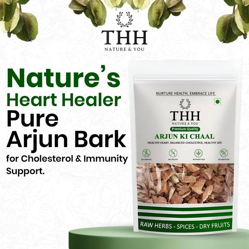 THH Organic Arjun ki Chaal - 400 Gm Dried- Arjuna Tree Bark - Raw | Lowers Bad Cholesterol - Image 3 thumbnail