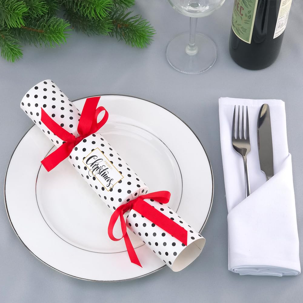 Spotty Christmas | 12 Standard Crackers & Ribbon | Make and Fill Your Own