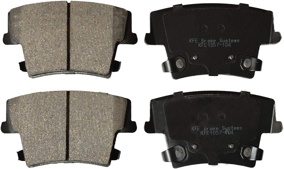 KFE KFE1057-104 Ultra Quiet Advanced Premium Ceramic Brake Pad REAR Set Compatible with: Chrysler 300; Dodge Challenger, Charger, Magnum Excludes SRT-8 Police BBKs