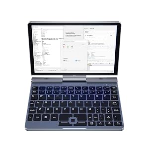 KOOSMILE mini Laptop 8-Zoll 2-in-1 Touch-Laptop Windows 11 Intel N95 12GB RAM 512GB SSD, beleuchteter Bildschirm und Tastatur, Wi-Fi6 USB-C Ultraleicht fur Buro und Schule