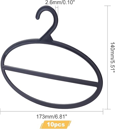 Miniatura 2 de AHANDMAKER Paquete de 10 ganchos negros para bufandas, organizador de bufandas, para ahorrar espacio, colgador de bufanda de plástico, para tienda,