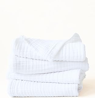 Viva Maison - Muslin Hand Towels Pack of 4, Luxury 100% Turkish Cotton Thin Soft Quick-Dry Lint-Free Large Size Bath Hand ...