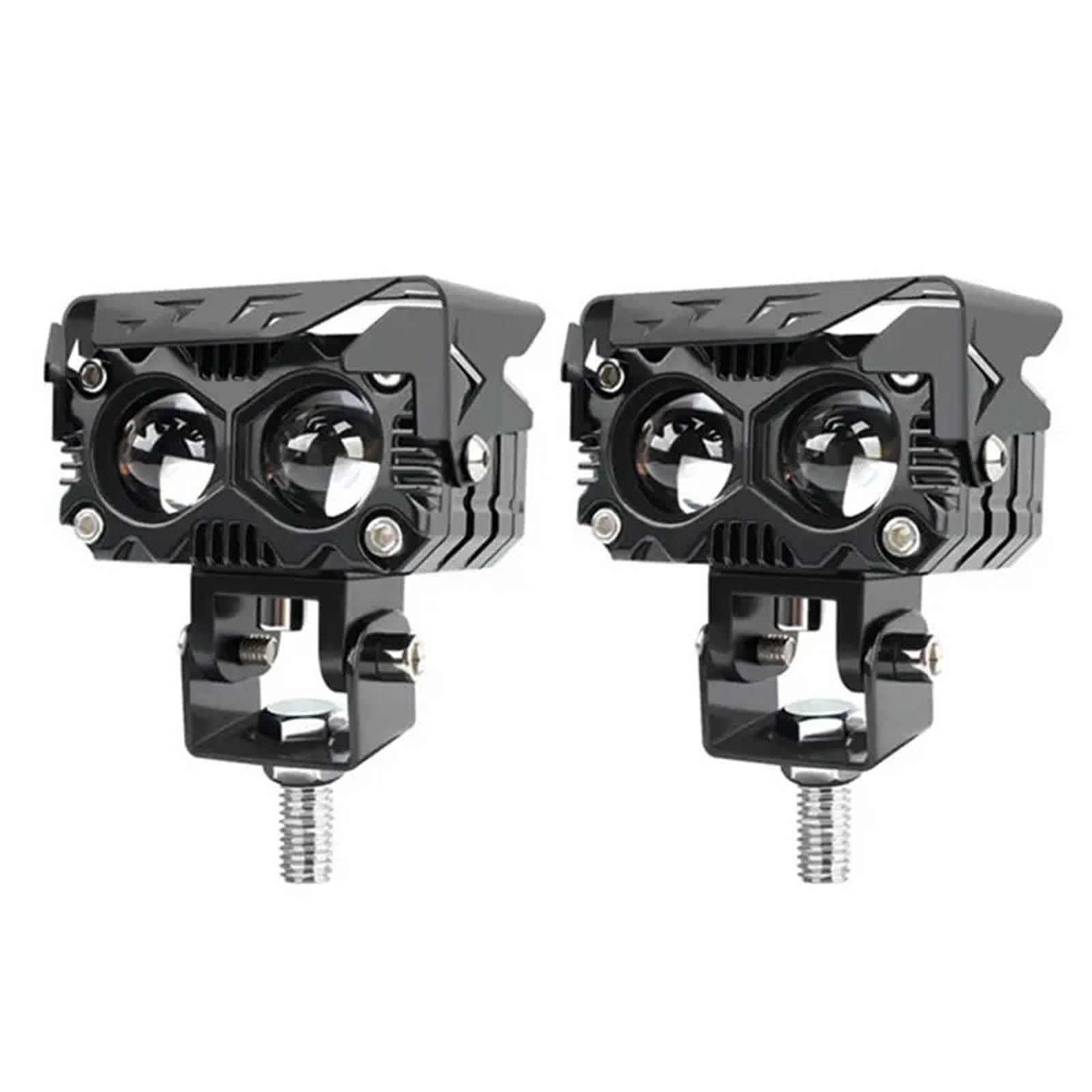 Foco LED para lentes de motocicletas Faros Faro Adicionala para Moto | 1 par de luces antiniebla auxiliares de 60 W, luz blanca y amarilla de doble color