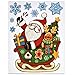6 Christmas Window Cling Happy Holiday Reusable Sticker Decal Decorations Includes Santa Sleigh Snowman Winter Snowflake Gingerbread man Reindeer & Merry Christmas Classroom Party Supplies Accessories