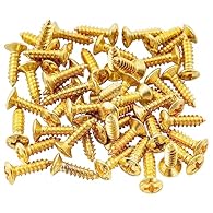 Fits most Fender style guitar or bass,Phillips ovalhead screws to fit countersunk pickguards and cover plates Made of metal alloy 3mm diameter,12mm length Countersunk, Size: 3*3*12mm Package included: 50 Pcs Pickguard Screws