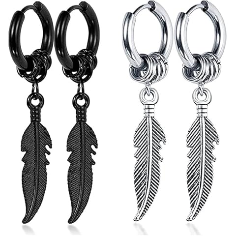 Boucles d'Oreilles Ozmw Noir et Argent Cover