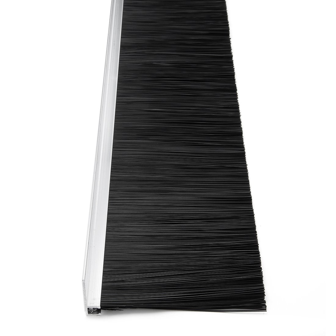 sourcing map Cepillo de nylon de barrido inferior de Puerta de base en forma de F negro con 4 pulgadas 39 pulgadas x 5,1 pulgadas