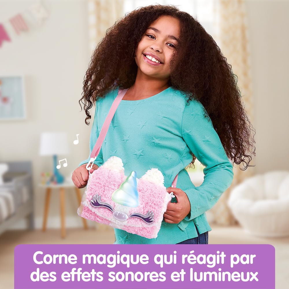 VTech - Kid'Couture My Magic'Fashion Unicorn Bag, ręczne szycie dziecięce, zestaw DIY interaktywna torebka do szycia, kreatywny wypoczynek elektroniczny, prezent dla dzieci od 6 lat - zawartość w