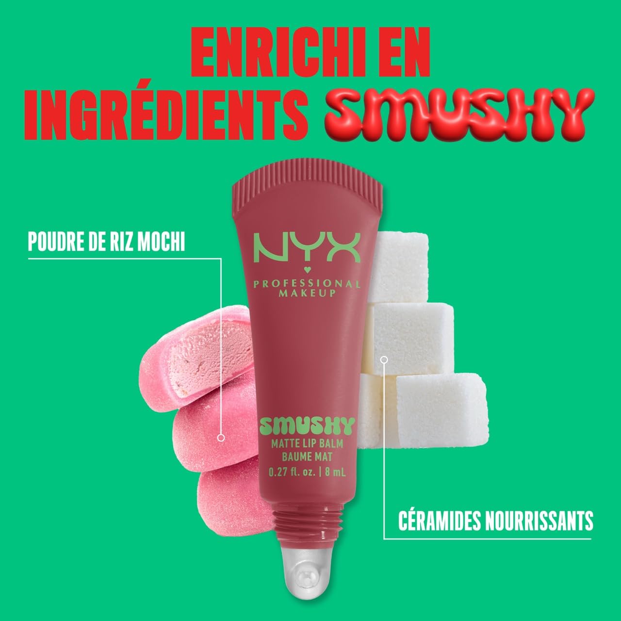 NYX PROFESSIONAL MAKEUP - Set X5 – Lippenbalsam matt gefärbt – SMUSHY – Töne: Sugar SMUSH/SWIPE SESH/SNUGGLE SZN/Soft Smile/SMUDGE Fudge