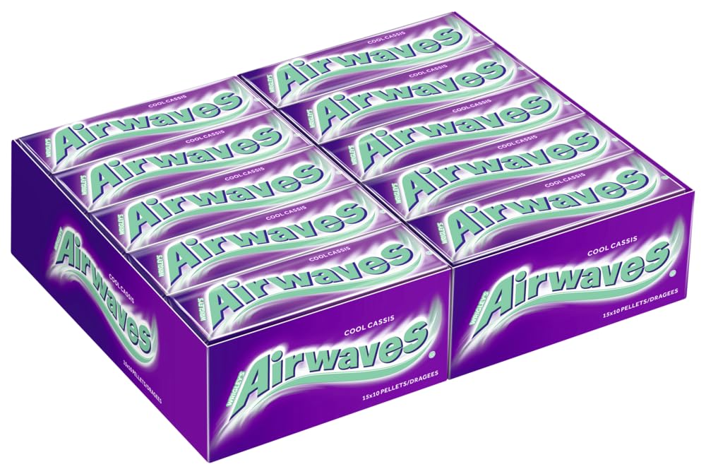 Airwaves Kaugummi Mix I 60 Packungen I 2 Sorten I Strong I Cool Cassis