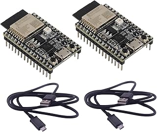 RCmall ESP32-C3-DevKitC-02 ESP32-C3 WROOM Module Wifi+BT+BLE Development Board 4MB SPI Flash with USB Cable (Pack of 2 Sets)