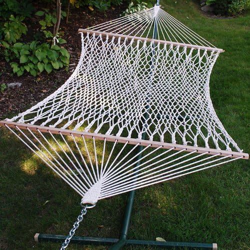 The Hamptons Collection 76" x 52" Natural Cotton Rope 2-Point Single Hammock