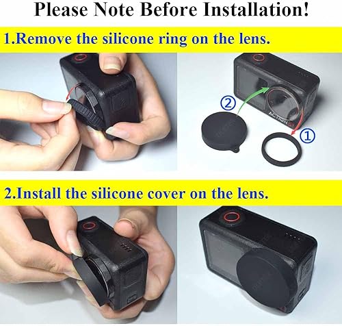 Miniatura 10 de Protector de pantalla para cámara DJI OSMO Action 3 + cubierta de tapa de lente, 0.012 in de dureza 9H, protector de vidrio templado antiarañazos,